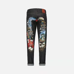 Fushen pantalones vaqueros para hombre, Jeans informales de cintura media recta, talla grande M, para las cuatro estaciones, 2020