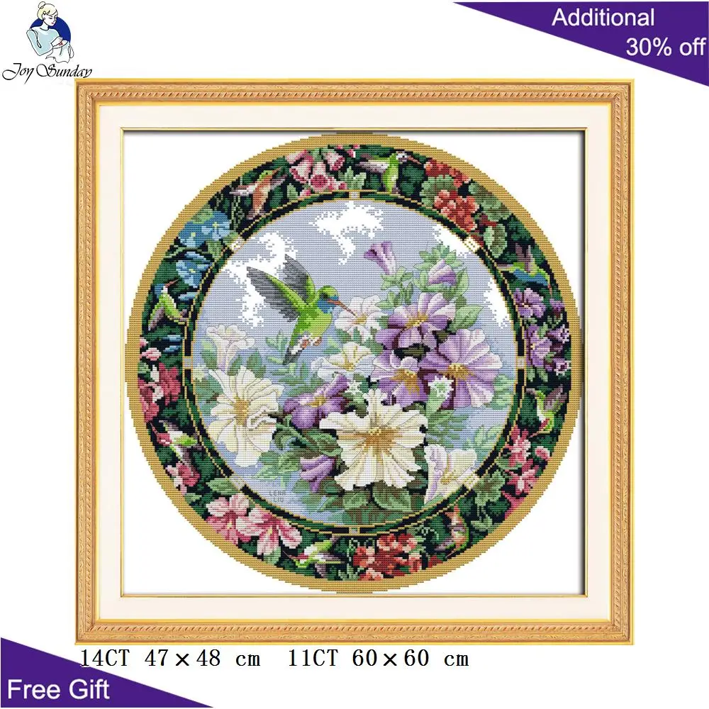 

Joy Sunday The Wreath of Sweet Nectar Cross Stitch J354 14CT 11CT Stamped and Counted Home Decor Cross Stitch