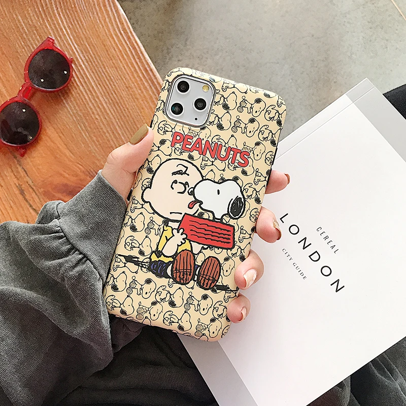 Ретро мультипликационный чехол для телефона Charlie коричневый для iphone 11Pro XS Max X XR мягкий IMD мягкий чехол для iphone 11 6 6S 7 8 Plus задний чехол s