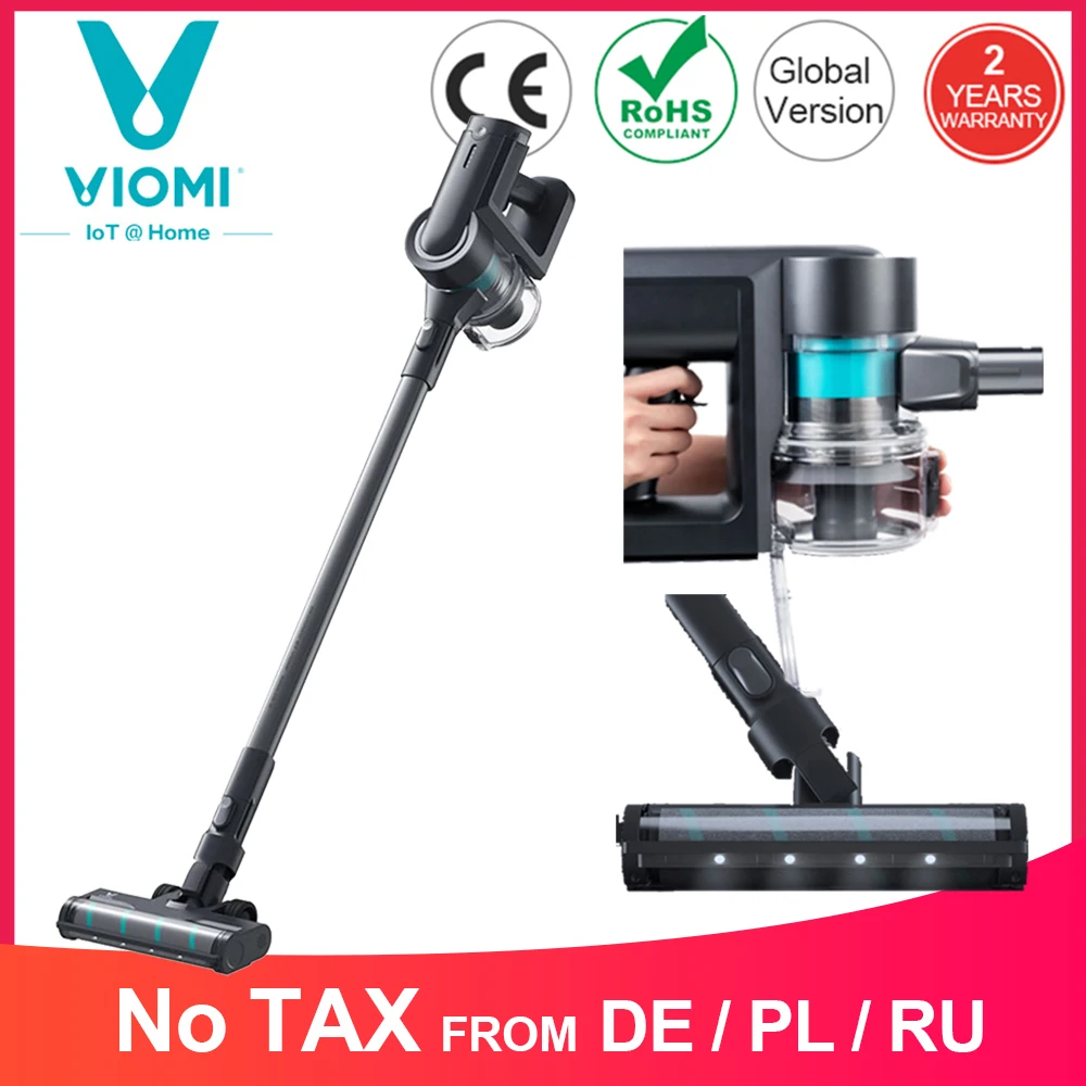 

VIOMI A9 Handheld Wireless Vacuum Cleaner LED Light 23Kpa Cyclone Filter All in One Dust Collector Sweeper, Removable battery