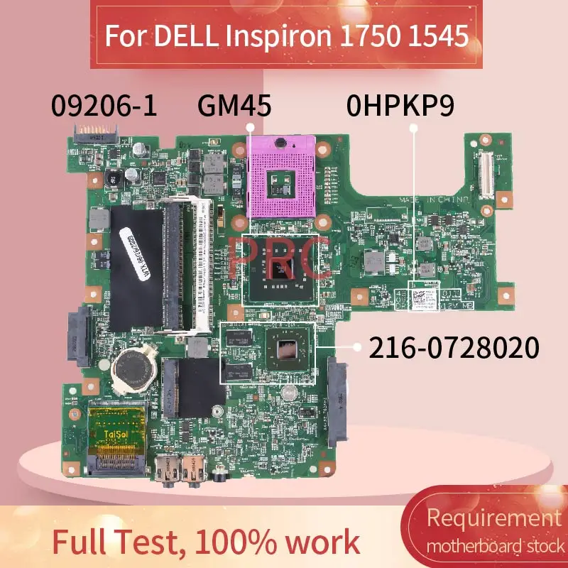 CN-0HPKP9 0HPKP9 For DELL Inspiron 1750 1545 Notebook Mainboard 09206-1 GM45 216-0728020 DDR2 Laptop Motherboard | Компьютеры и офис