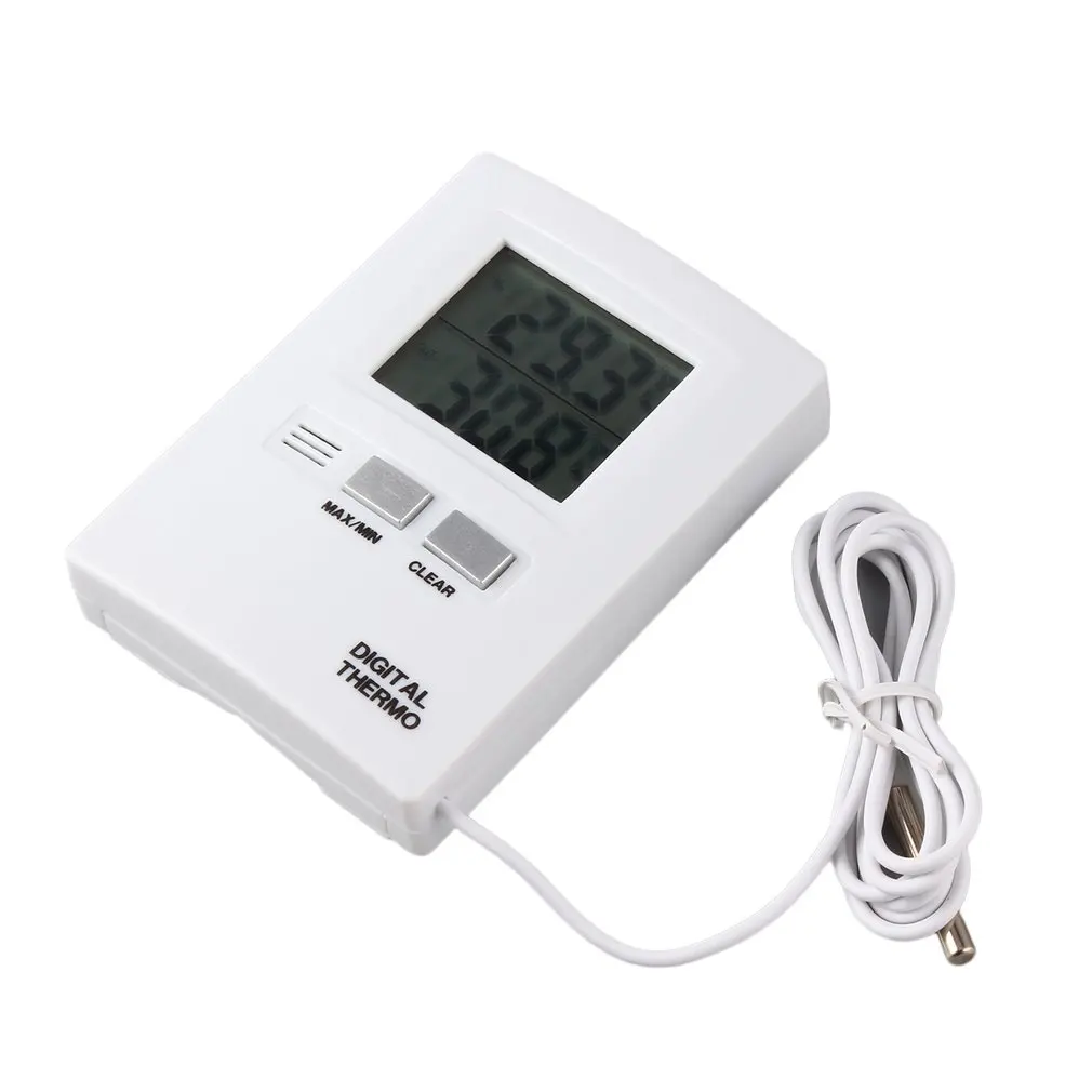 

LCD Display Thermometer Temperature Meter Tester Home Indoor Outdoor C/F Temperature Conversion White