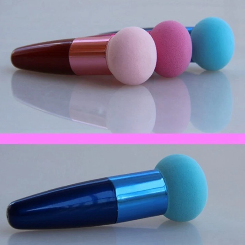 1PC Women Mushroom Head Foundation Powder Sponge Beauty Cosmetic Puff Face Makeup Brushes Tools With Handle Random Color