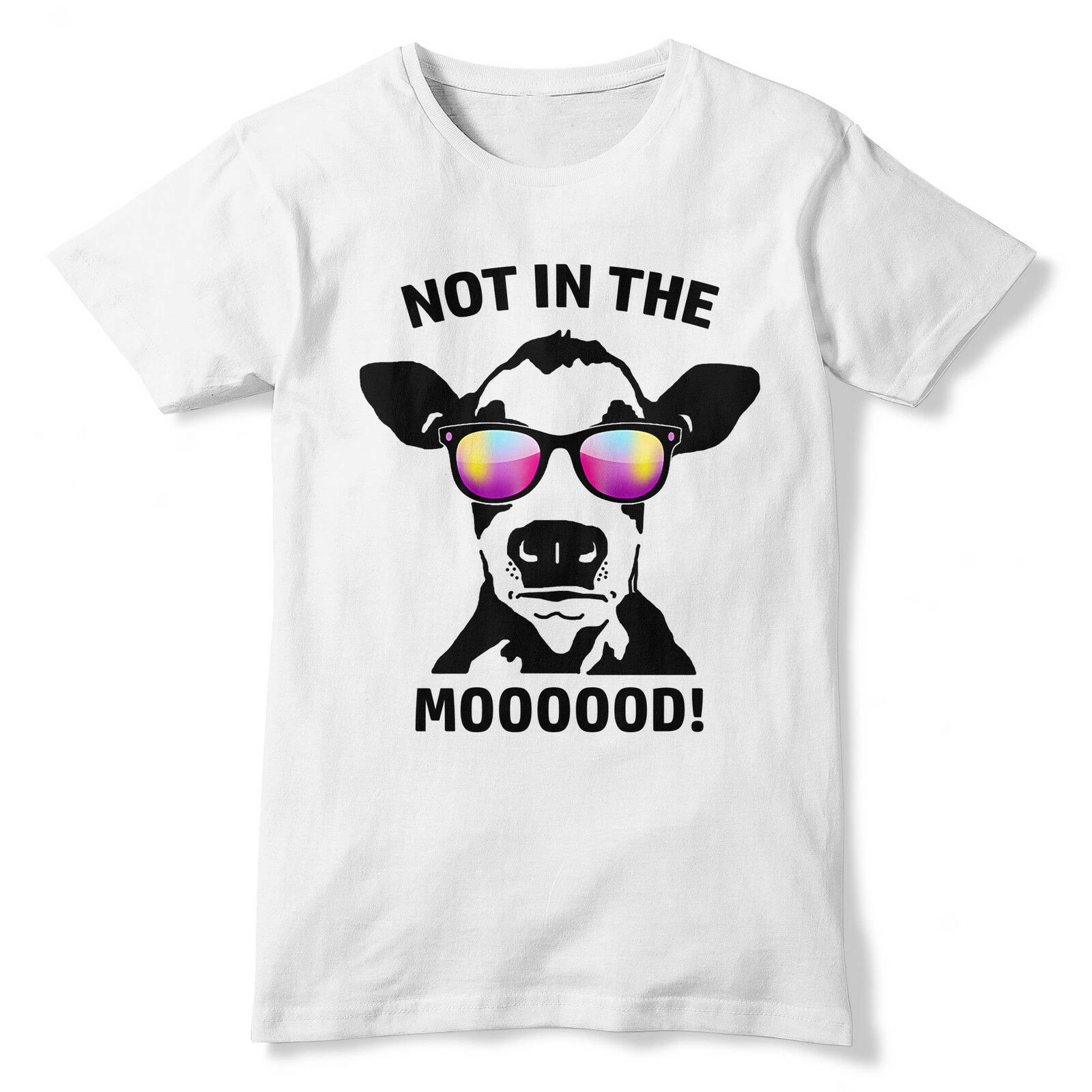 Not in the Mooood футболка забавная Новинка животных для веганов Топ мужчин и женщин