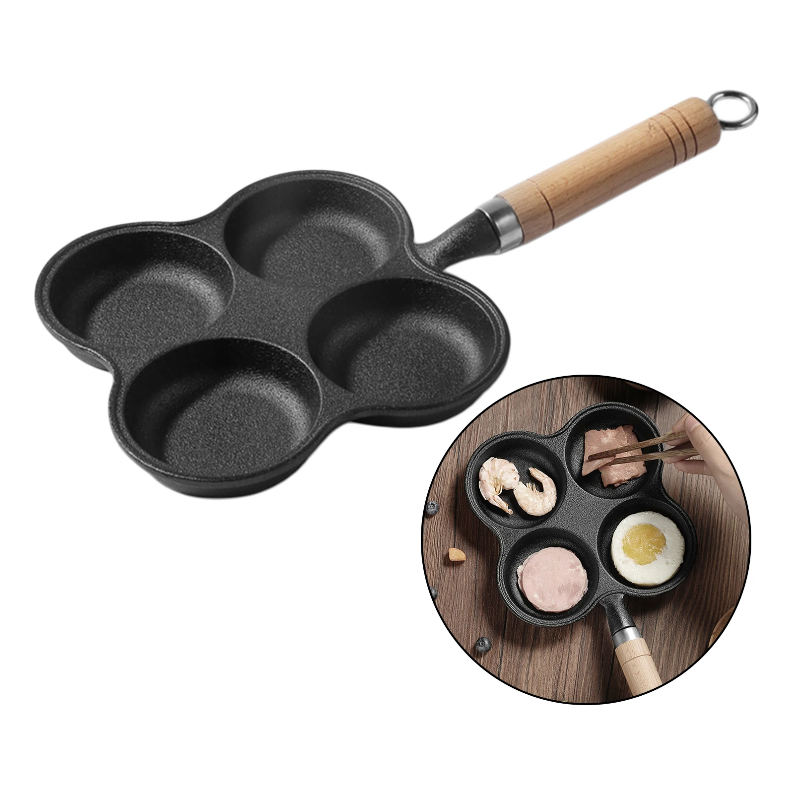 Non-Stick Frying Pan with 4 Hole Pancake Pan Fried Egg Burger Pan for  Breakfast Making Cooker, Fry Pan Potsticker Cooker Gas - AliExpress