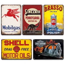 Потертый шик предупреждение парковка только металлическая живопись жестяные знаки классический Нортон BSA мотор масло металлический гаражный знак Настенный декор