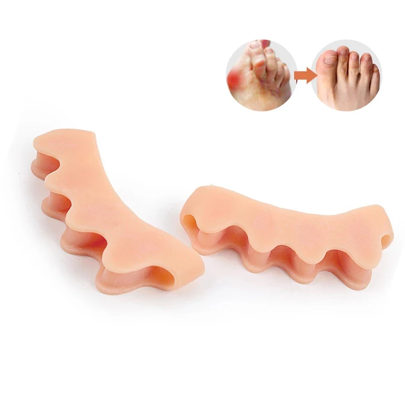 2pcs = 1pair Soft Gel Toe Separator Spacers For Bunion Corrector Overlapping Toe Straightener Foot Care Tool Protective Stretchers toe separators toe corrector toe spreader finger toe separator toe protectors