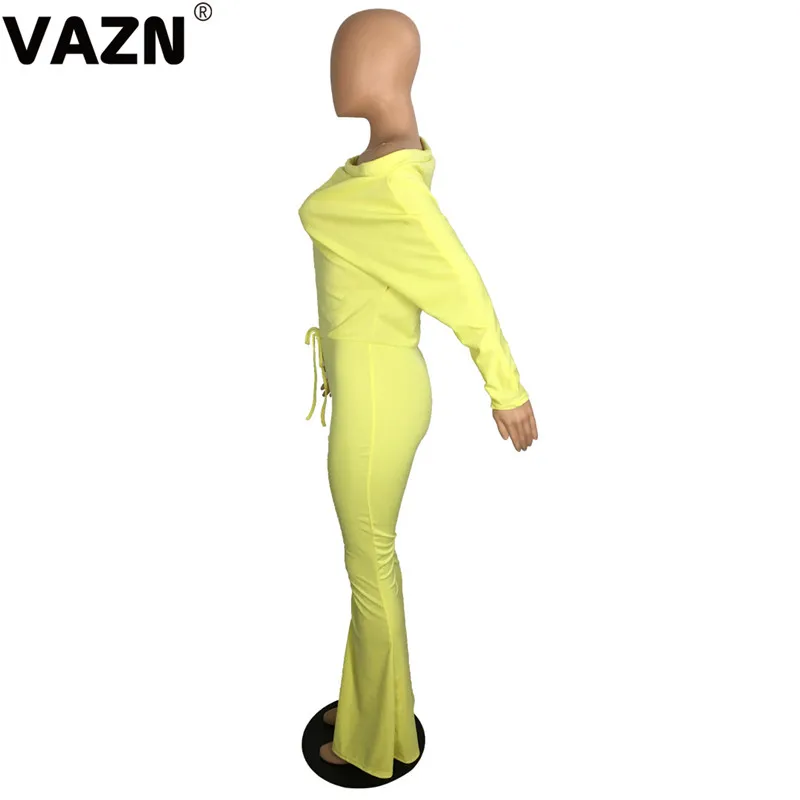 VAZN PY8463 Топ дизайн осенний сексуальный женский комбинезон 2 цвета длинный рукав с вырезом лодочкой уличный повседневный комбинезон