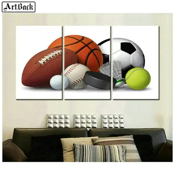 

Full square three fight 5d diamond painting football rugby basketball picture diamond mosaic embroidery crafts