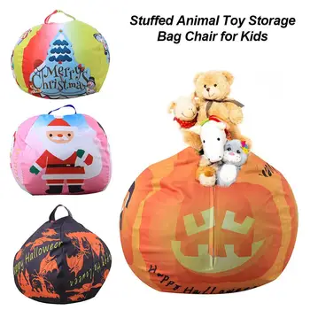 

Christmas Innovative Plush Toy Storage Bag Halloween Clothing Multi-purpose Organizer Stuffed Animal Toy Chair For Kids