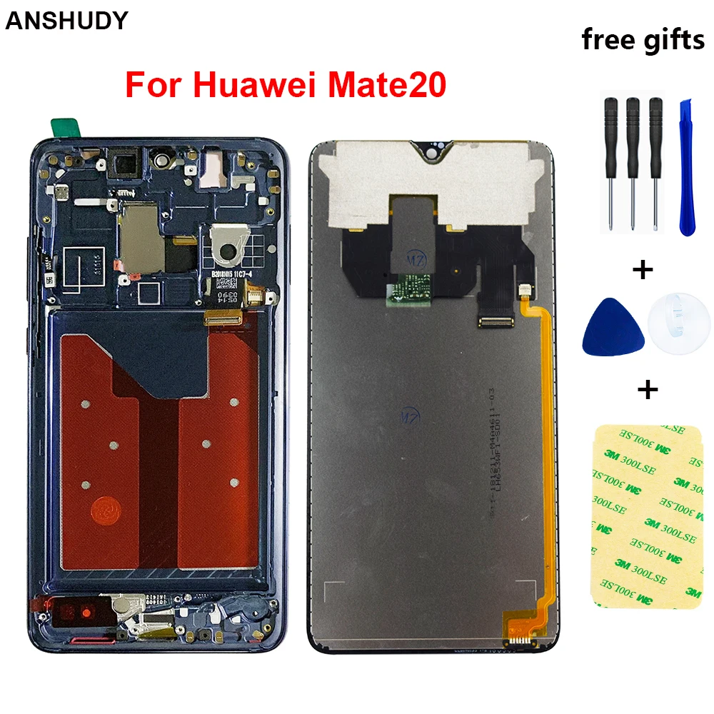 6,53 ''для huawei mate 20 mate 20 ЖК-сенсорный экран дигитайзер с рамкой Замена для huawei mate 20 ЖК-дисплей HMA-L29+ Инструменты