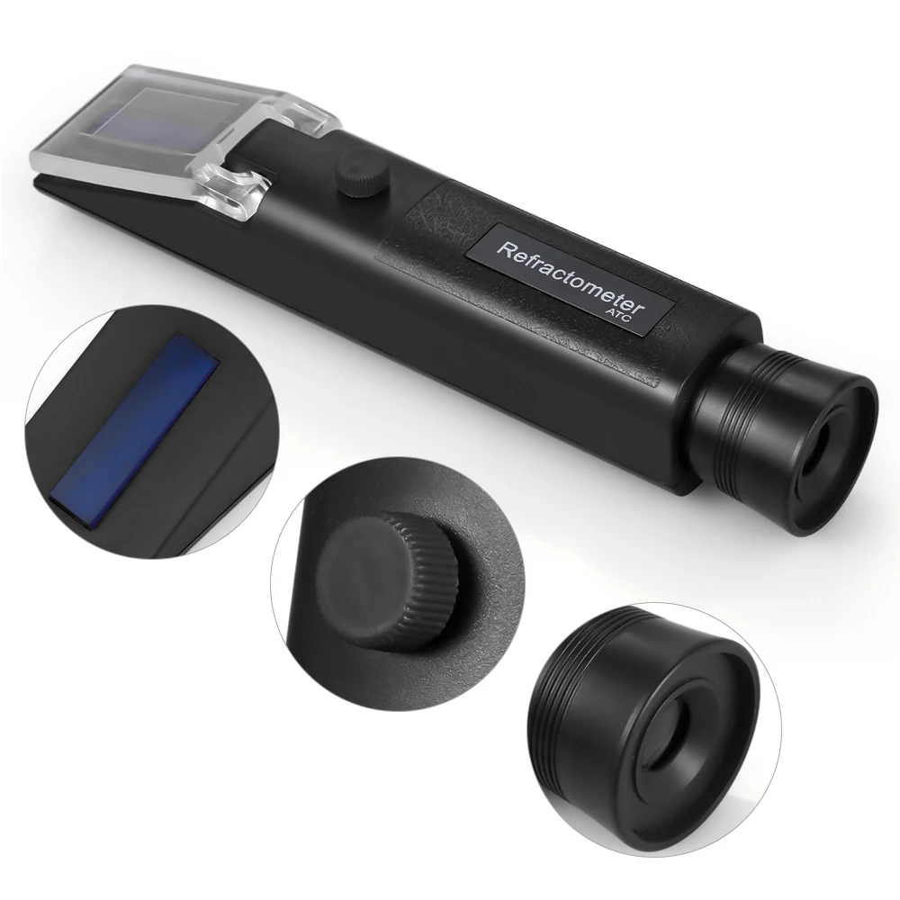 

High Quanlity Sugar Meter Refractometer Portable Brix Detector Handheld Sugar Meter ATC Refractometer Concentration Detector