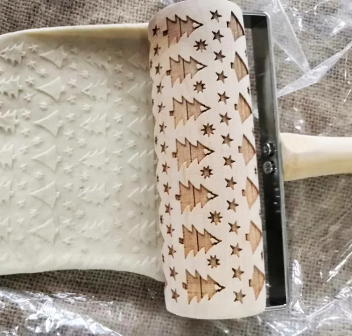 Деревянная Рождественская тисненая Скалка с гравировкой DIY Инструменты для выпечки печенья малыш MYDING