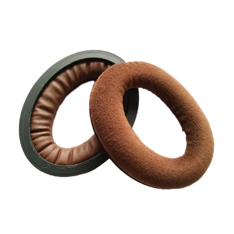 Бархатный велюровый наушник для наушников для Sennheiser HD515 HD555 HD595 PC360 PXPE - Цвет: Коричневый