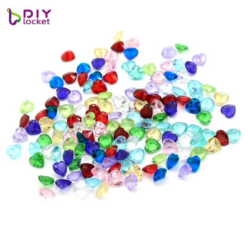 

120PCS Colorful Heart 5mm Birthstone Floating Charms Fit Floating Charm Locket LSFC110