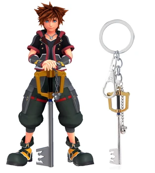 Kingdom Hearts Sora Keyblade Keychain Key Shape Weapon Pendant Key Chain for Women Men Choker Keyring Souvenir Jewelry Gift 2