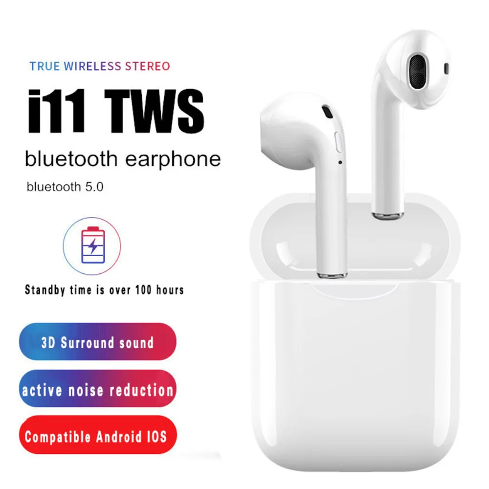 

I11 TWS Wireless Stereo Earbuds Bluetooth 5.0 Headset Auto Pairing Sports Earphone for Iphone Android Huawei Not I9s I10 I13 I60