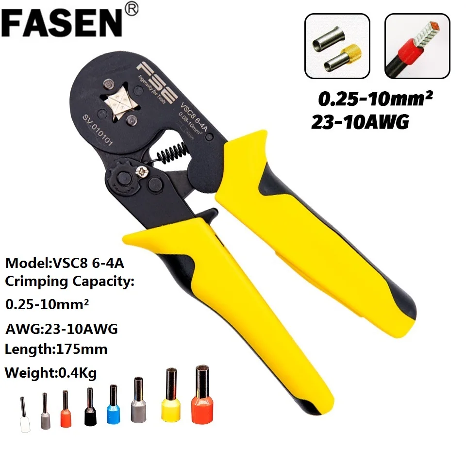 

VSC8 6-4A Crimping pliers high precisionfor tube needle type terminal crimp self-adjusting tools