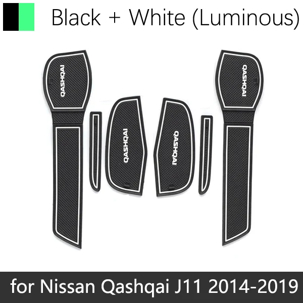 Противоскользящие резиновые чашки подушки двери паз коврик для Nissan Qashqai J11 Rogue Sport~ аксессуары коврик для телефона - Название цвета: White Luminous