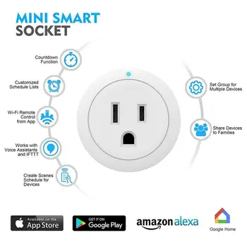 

4Pcs US Plug Smart Socket Plug WiFi Wireless APP Remote Control Socket Adapter Power Socket Outlet With Amazon Alexa Google Home