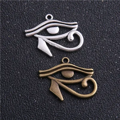 6 шт. 26*32 мм два цвета Rah Egypt Eye Of Horus египетские Подвески для колье браслет ювелирных изделий - Окраска металла: Mix Color