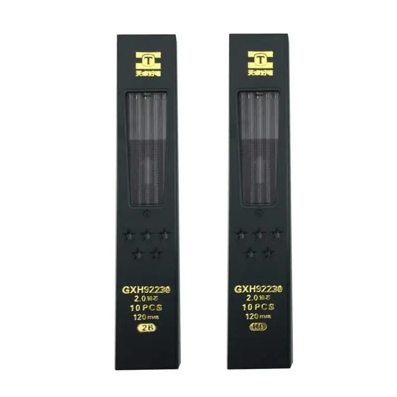 Heißer 10 Teile/schachtel 2mm 2B HB Schwarz 2,0mm Mechanische Bleistift Student 120mm Refill Supplies Verschiffen Büro Blei schreibwaren Geschenk I1Z9 – Detail 4