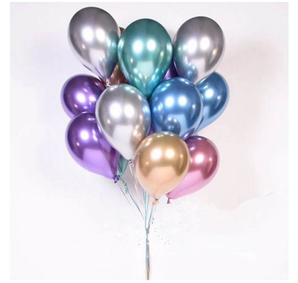 10pcs 12inch New Glossy Metal Pearl Balloons Thick Chrome Metallic Latex Helium Balloon Birthday Party Decoration Supplies