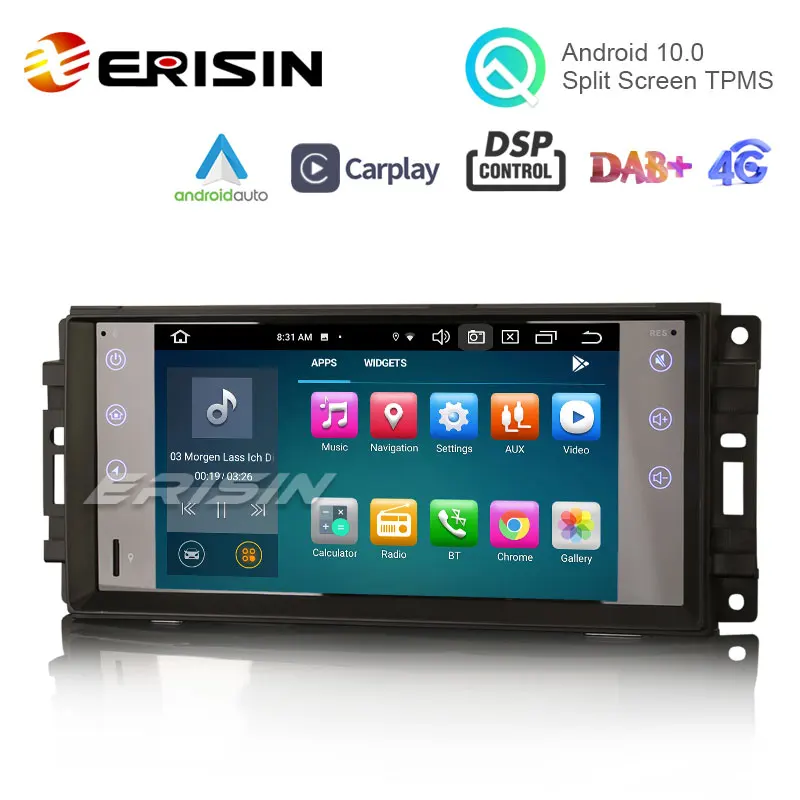 Erisin ES8176J 7 &quotPX5 Android 10 0 автомобильная стереосистема DSP CarPlay и Авто GPS TPMS DAB + 4G для Jeep
