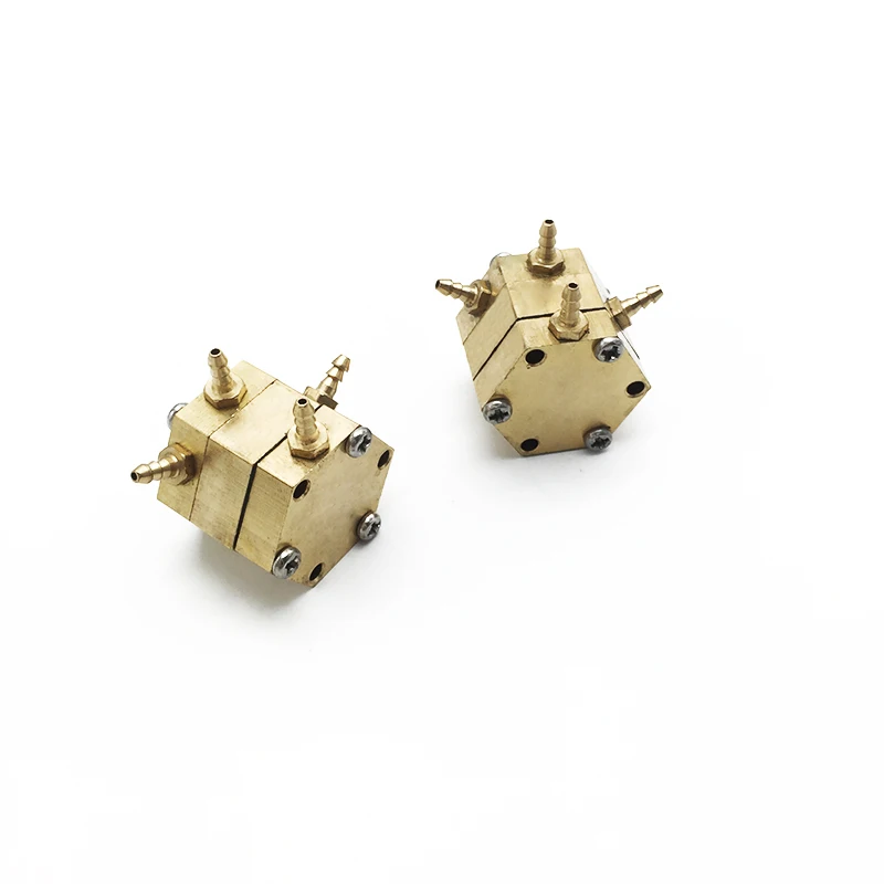 Dental Hexagonal Water Air Valve 3mm Copper 4 Connectors 2pcs Dental Chair UnitDentist Seat