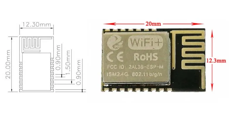DOITING 1 шт. TZ-M2 Wi-Fi модуль чистый последовательный порт Wi-Fi сбора и анализа данных PCB бортовой антенны 802,11 b/g/n