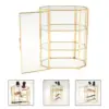 3-Tier  Jewelry Trinket Glass Gold Box Necklace Ring Earring Box Keepsake Decorative Box Holder for Wedding Gift Dresser 4