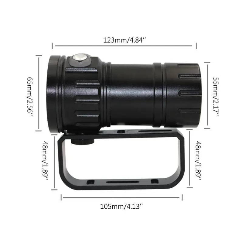 XM-L2 Portable LED Diving Flashlight Miner's Lamp Underwater Photography Fill Light White Red Blue Lanterna Torch