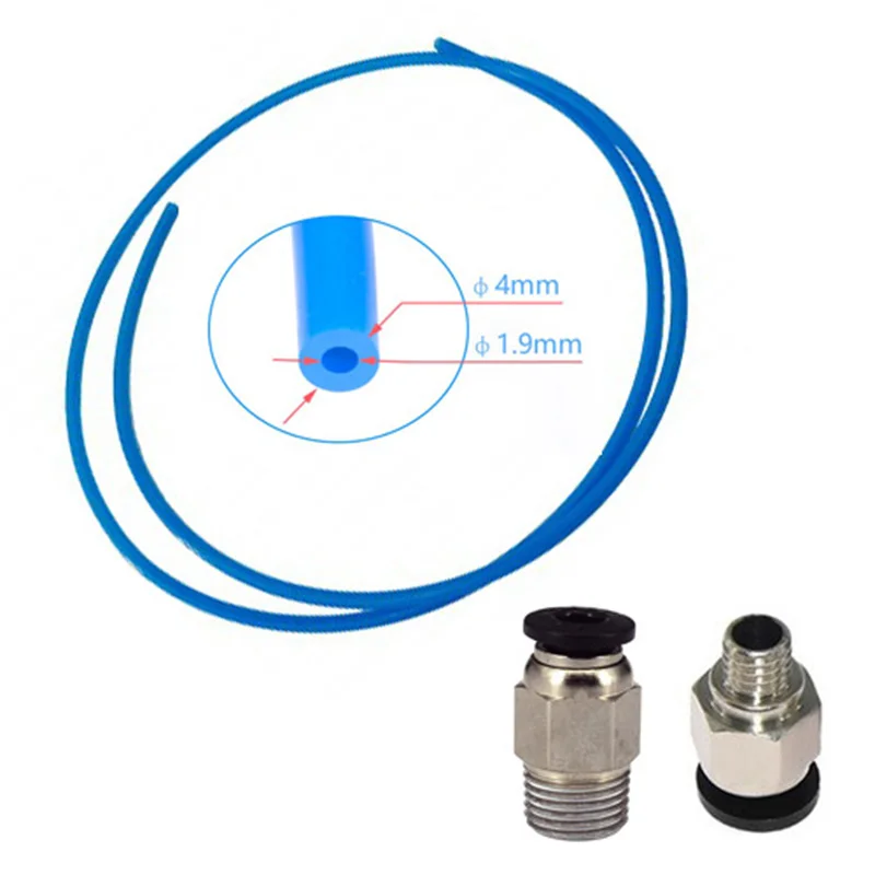 PTFE трубка PC4-M6 и PC4-M10 прямой Пневматический разъем для Ender 3 Модернизированный принтер аксессуары трубка 3d принтер запчасти комплект 40 см