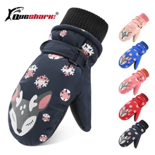 Новые детские лыжные перчатки для мальчиков и девочек, перчатки для катания на лыжах и сноуборде, зимние теплые Нескользящие водонепроницаемые ветрозащитные трехслойные снежные рукавицы