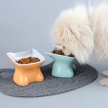 

Pet Ceramic Bowl Cute Cartoon Feeder for Small Dog and Cat Feeding and Drink Water Pet Supplies