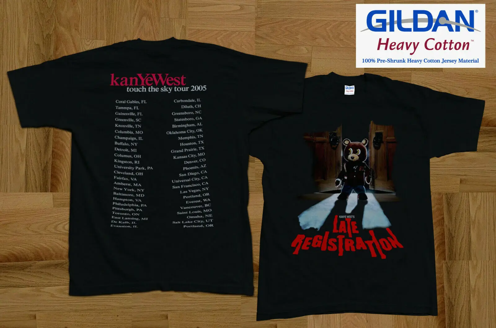 Новая туристическая рубашка Kanye West Late Registration 2005 Новинка | Мужская одежда