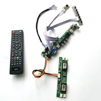 

For HT15X15-D00/D01 keyboard+Inverter+Remote LCD panel monitor TV56 controller board USB VGA HDMI AV RF LVDS 20Pin 4CCFL DIY kit