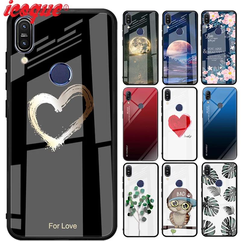 

Tempered Glass Luxury Case For Asus Zenfone Max Pro M1 ZB601KL ZB602KL Max Pro M2 ZB631KL ZB633KL Pattern TPU Cover Phone Case