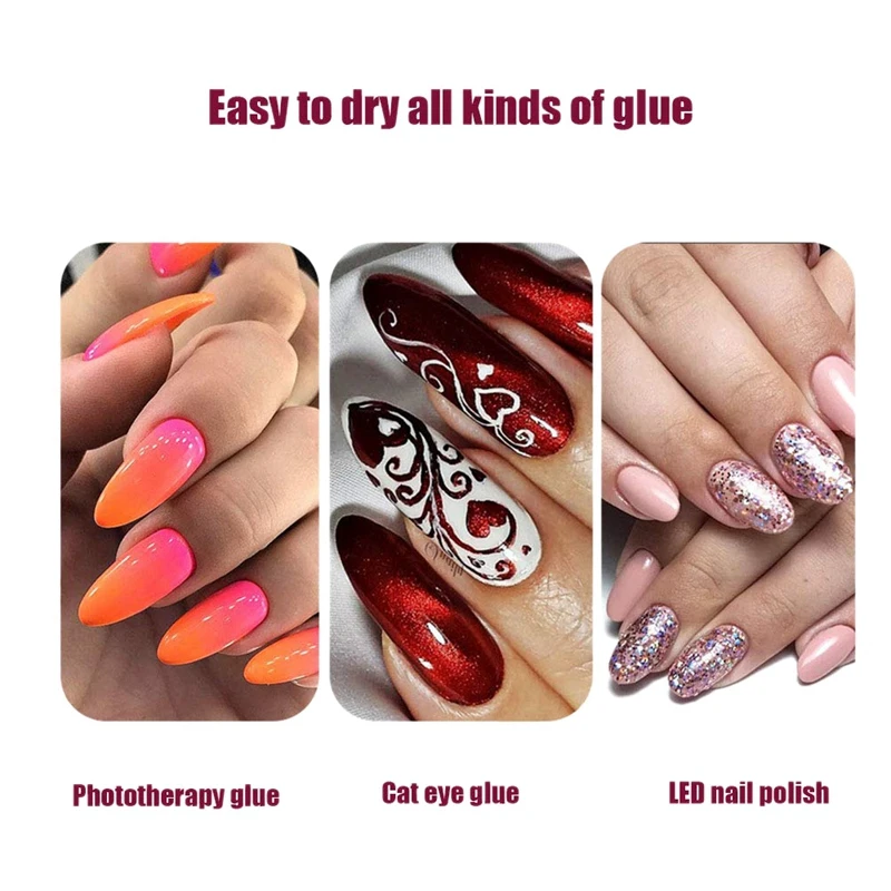 Nail Lamp Quick-Drying Phototherapy Lamp, 48W Induction Nail Roasting Machine, Painless Led Sun Lamp(EU Plug