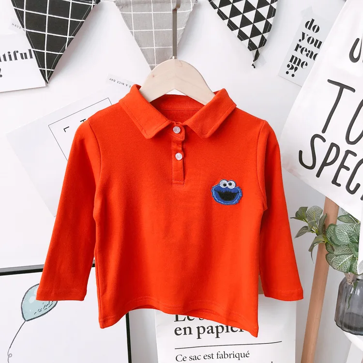 Poloshirt/Лидер продаж; Модная хлопковая рубашка с длинными рукавами для мальчиков; сезон осень-зима
