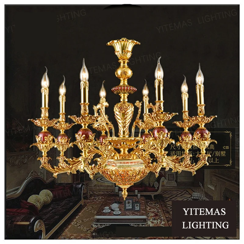 

Люстра в французском стиле, потолочная лампа из золотого цинкового сплава для гостиной, ресторана, вестибюля, виллы, отеля, оптовая продажа
