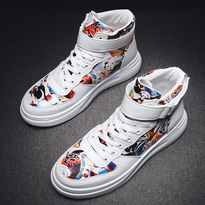 

Autumn Korean-style Trend MEN'S SHOES Versatile Sports Casual High-top Board Shoe Roar TANZUN Hip Hop High State Hip Hop Trendy