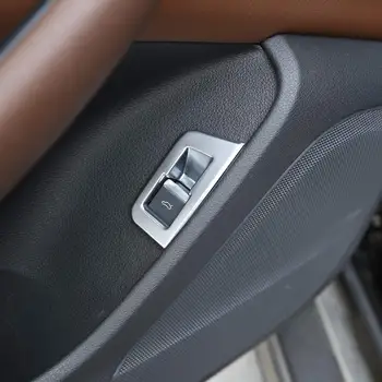 

for Audi Q7 2016 Car ABS Matte Chrome Interior Tail Door Switch Button Cover Trim