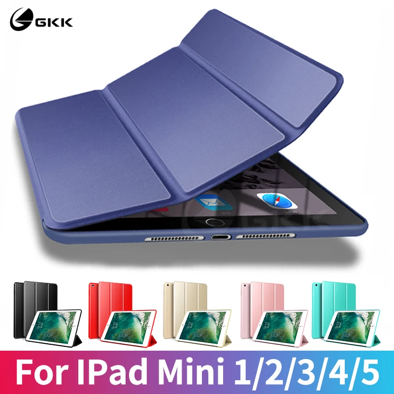 

GKK PU Leather Silicone Soft Case for iPad Mini 4 3 2 1 Case with Trifold Stand Auto Sleep Smart Cover for iPad Mini 5 2019 Case