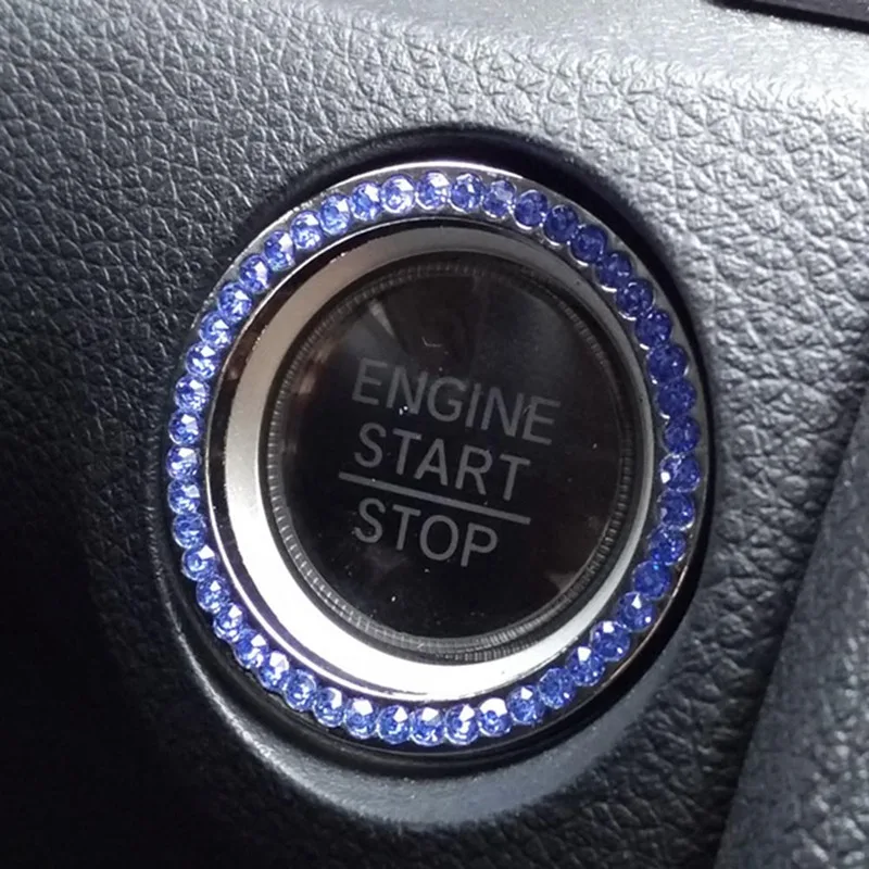 

1Pcs Auto Car Bling Decorative Accessories Automobiles Start Switch Button Decorative Diamond Rhinestone Ring Circle Trim