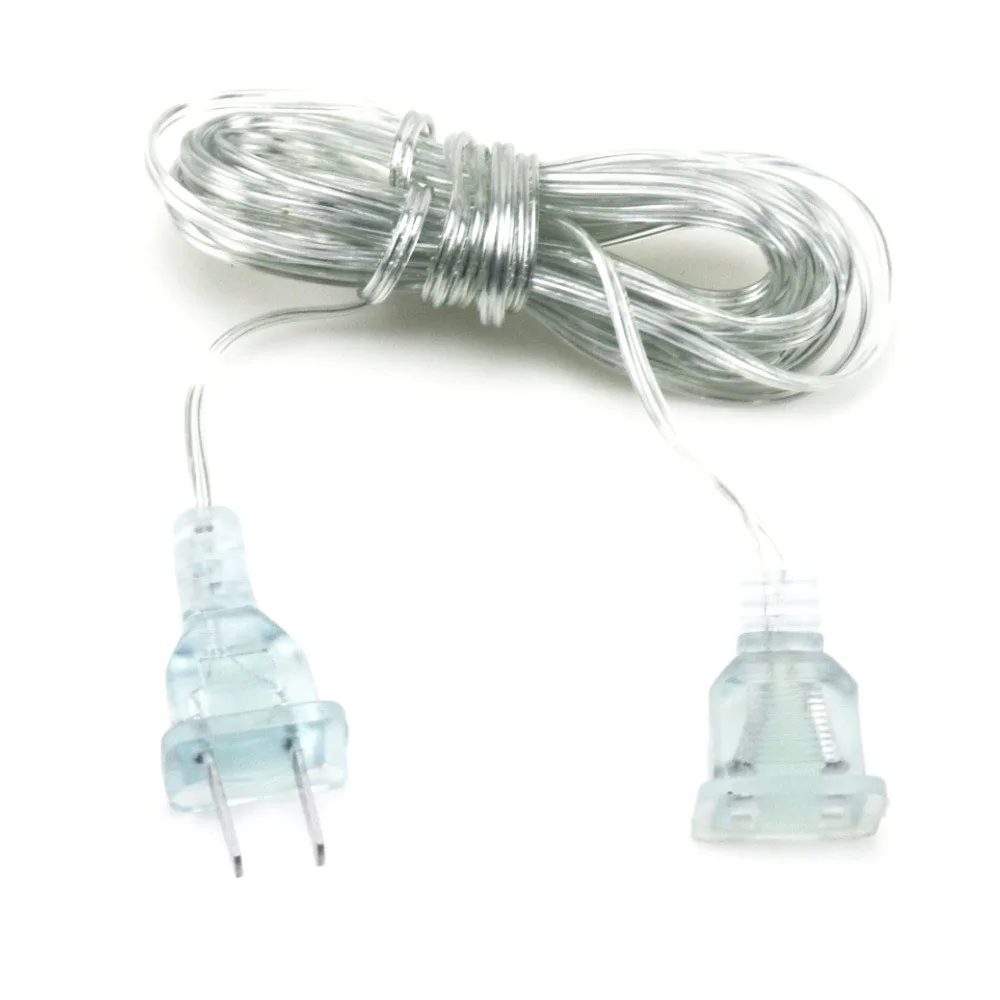 5M Extended Wire EU US Plug For Light String LED Strings Fairy Garland Lamps Wedding Home Garden Decoration