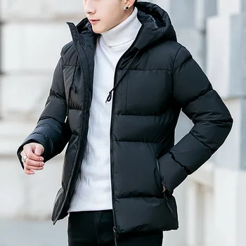 

Winter Men Parkas Jacket 2019 Fashion Brand Solid Coat Male Thicken Warm Hooded Coat Man's Casual Parkas Coats