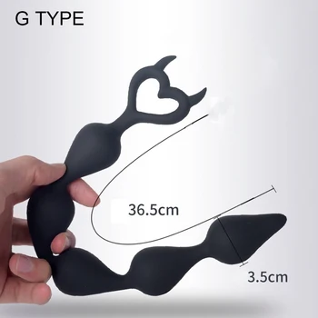 Super Long Silicone Butt Plug Anal Beads Ball Sex Toy For Beginners Man Women Couples