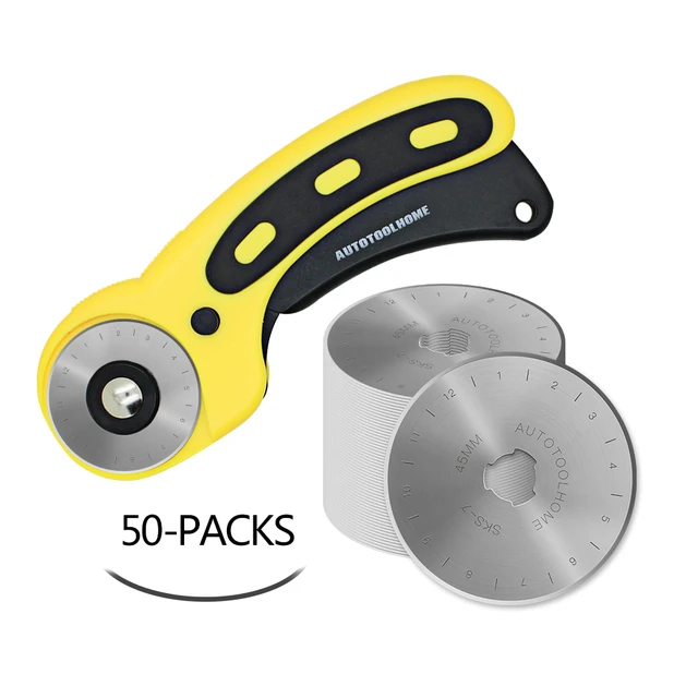 45Mm Rotary Cutter Set Rotary Cutter With 10 Replacement Rotary Blades &  Safety Lock For Precise Cutting Sewing Cutting - AliExpress