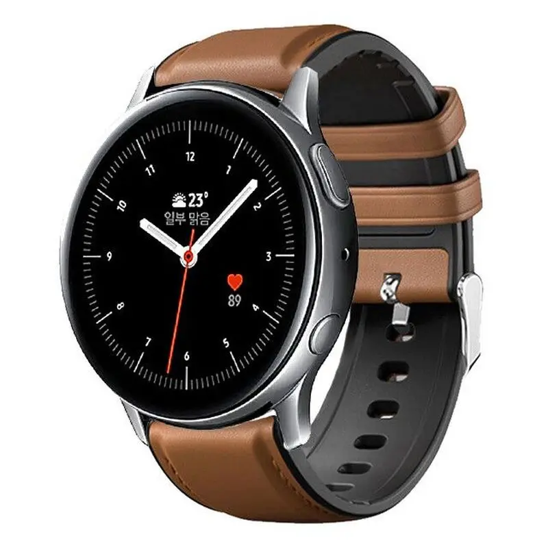 Кожаный силиконовый браслет для Samsung Galaxy Watch Active 2 44 мм 40 мм|Смарт-аксессуары| |